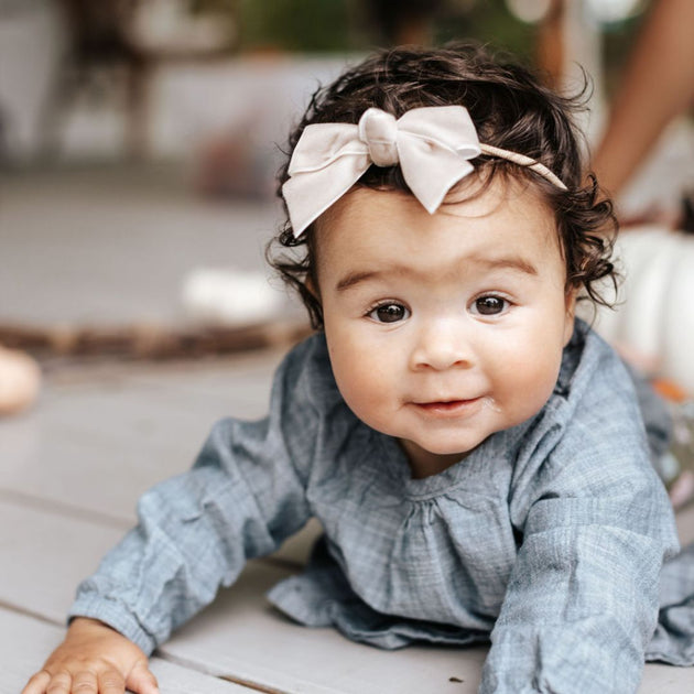 Petite Ribbon Bow // Cornflower Blue Headband